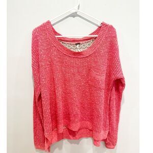 Free people sweet jane crochet back strawberry jane sweater